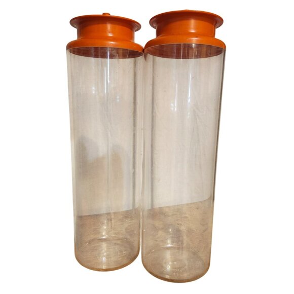 Vintage Tupperware Set of 3 Storage & Juice Containers 2 x 1486 and 262 Orange - Picture 4 of 12